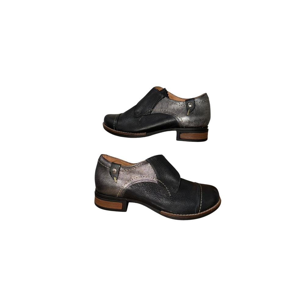 Wanda Panda Leather Shoes 36 Black Metallic Slip On Oxford Made in Spain